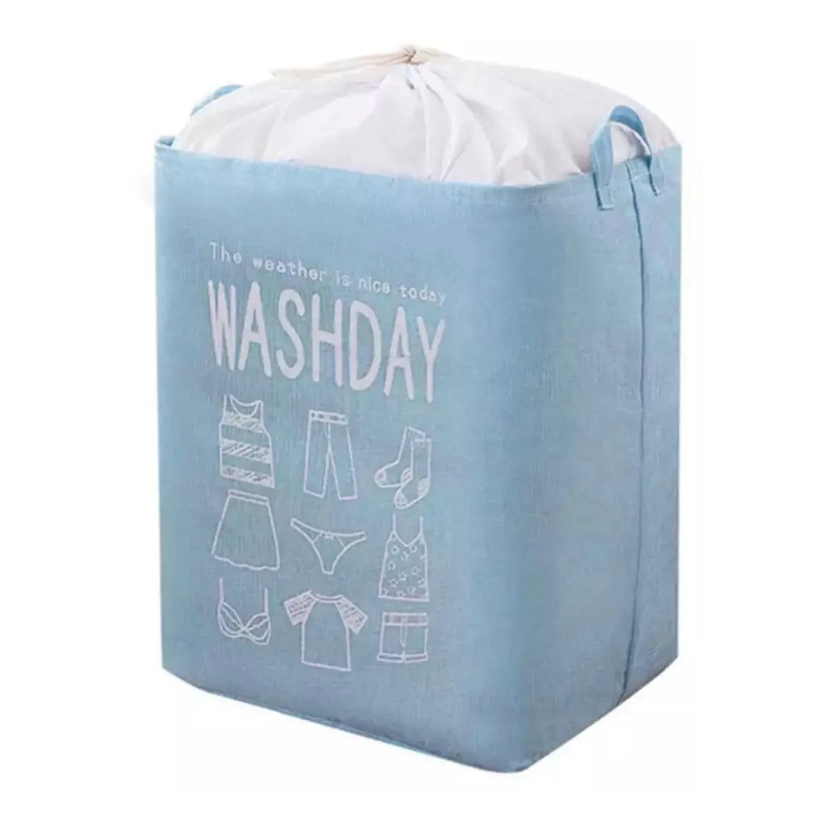 Cos de rufe, Vivimall, 72 L, Textil, 30x40x60 cm, Albastru, Cu imprimeu - vivimall.ro