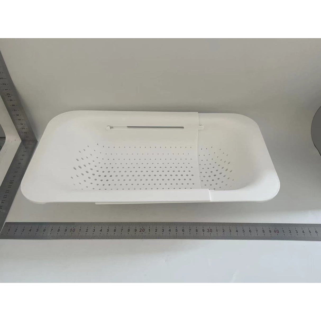 Cos de Scurgere pentru Chiuveta de Bucatarie, Vivimall, Plastic, Telescopic, 36x20x5 cm, Alb - vivimall.ro