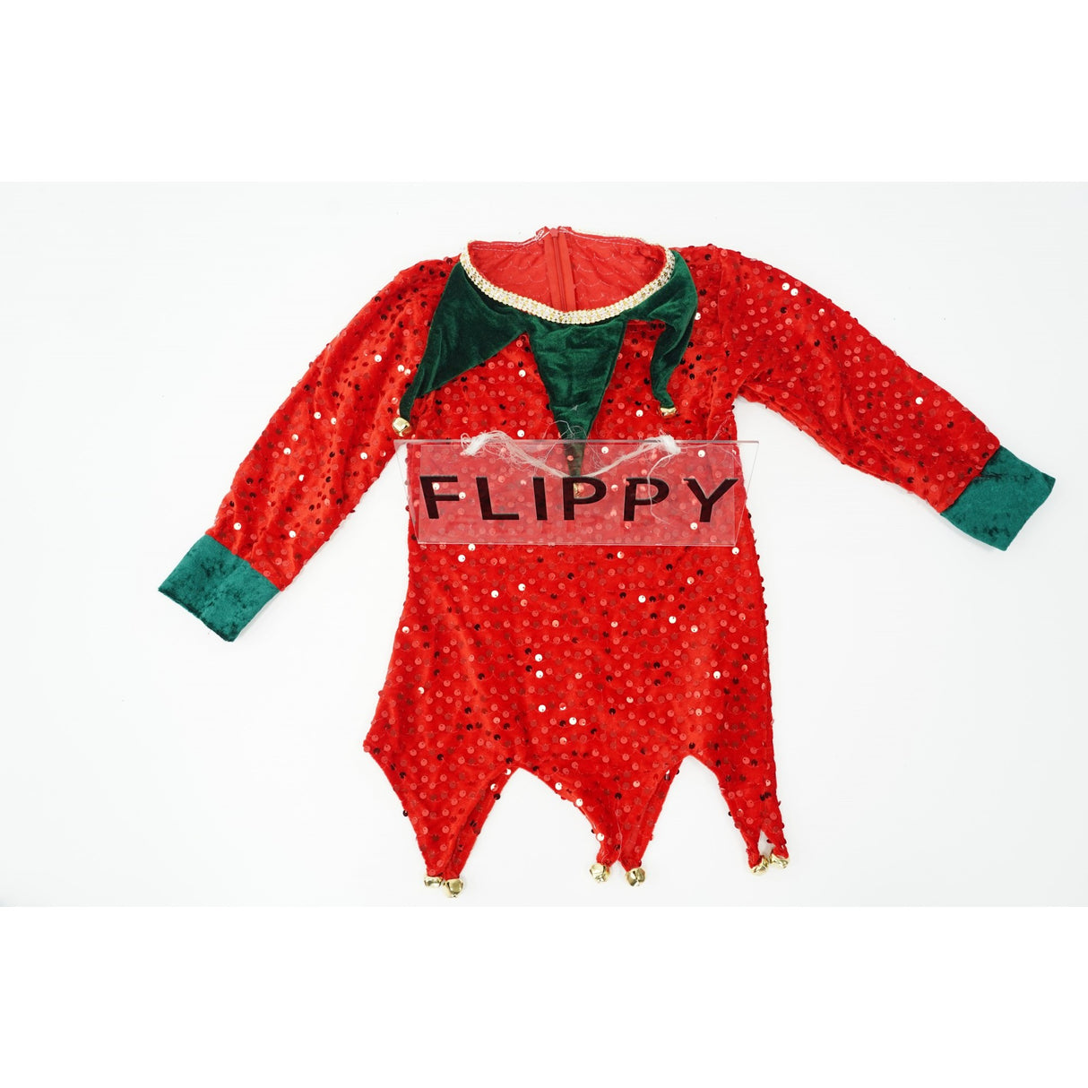 Costum Craciun, Flippy, Spiridus, rosu, 10 - 13 ani, catifea - vivimall.ro