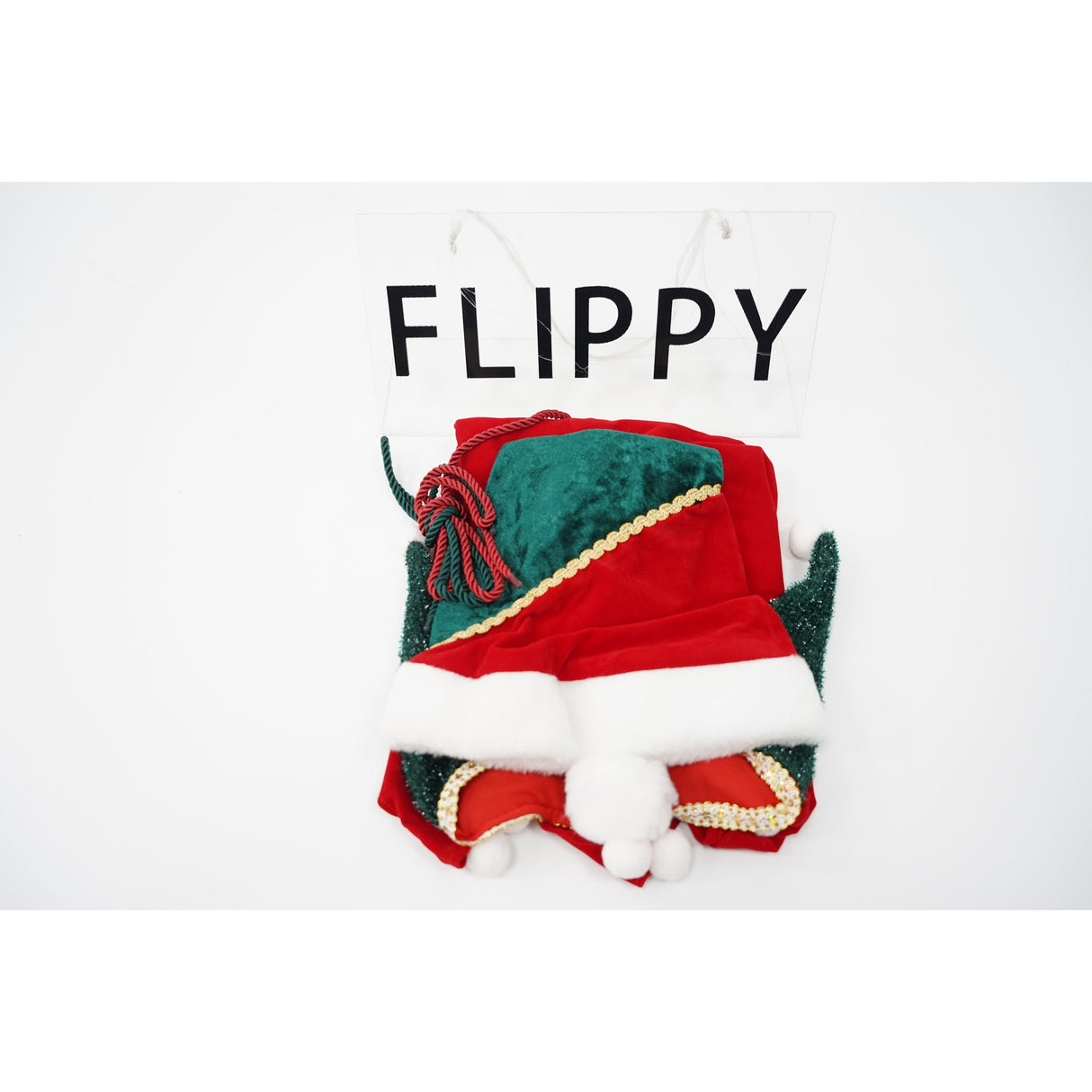 Costum Craciun pentru Fetite, Vivimall, Spiridus, rosu, 4 - 6 ani, catifea - vivimall.ro