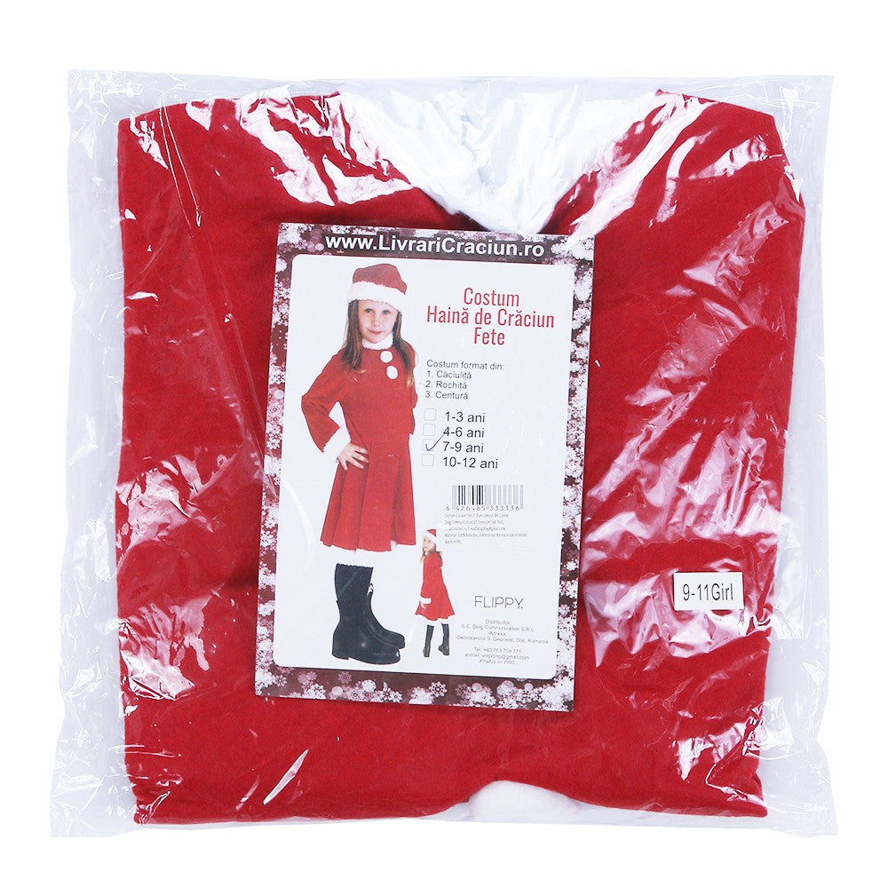 Costum Craciunita Flippy® Fata, 7-9 ani, 3 piese, Polar - vivimall.ro