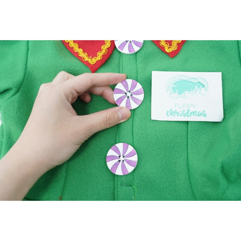 Costum Spiridus, Vivimall, Fete, 7-9 ani, Verde, Poliester - vivimall.ro