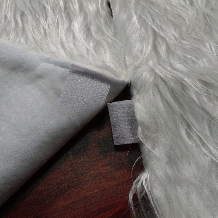 Covor pentru bradul de Craciun White Haipai, diametru 120 cm, blana cu o grosime 4 cm, alb - vivimall.ro