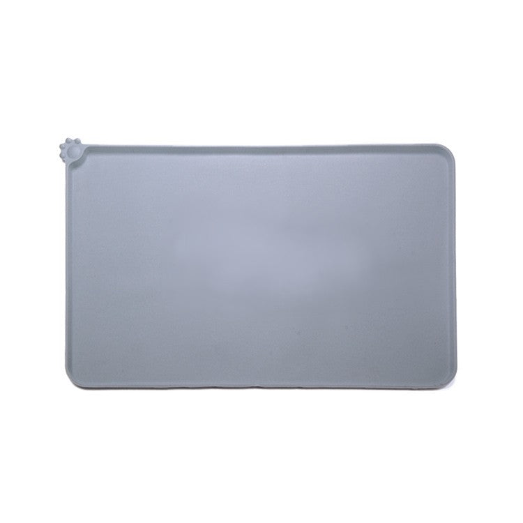 Covoras din silicon pentru animale Vivimall, pentru bol de apa si mancare, antiderapant, margini ridicate pentru a mentine apa, 48.5x30 cm, Gri - vivimall.ro