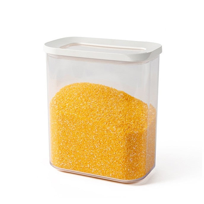 Cutie de Depozitare Alimente, Vivimall, 1.5L, Capac Alb, din ABS+Silicon, 14.5 x 9 x 16.7 cm, Transparent - vivimall.ro