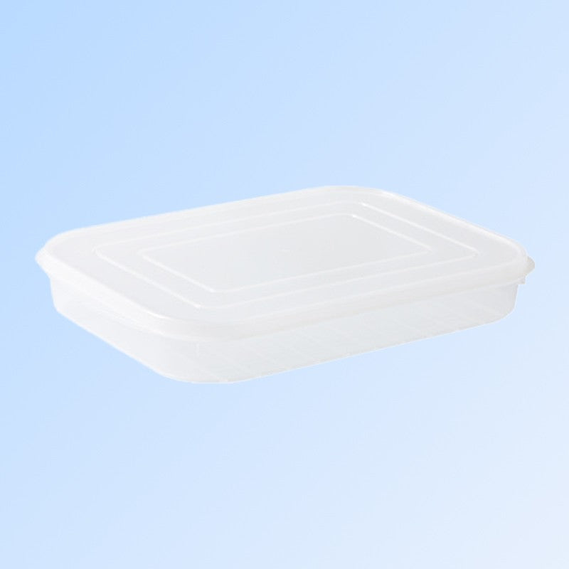 Cutie de depozitare de uz casnic, Vivimall, Caserola pentru Frigider, Rezistenta la umiditate, Rezervor Sigilat pentru Depozitare Alimentara, 24.5 x 18.5 x 3.5cm, Alb Transparent - vivimall.ro