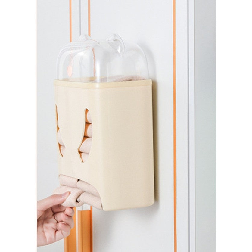 Cutie de Depozitare, Vivimall, Montare Perete, Adeziv, Fara Perfoare, din ABS, Model Urs, 18 x 11 x 25 cm, Crem - vivimall.ro