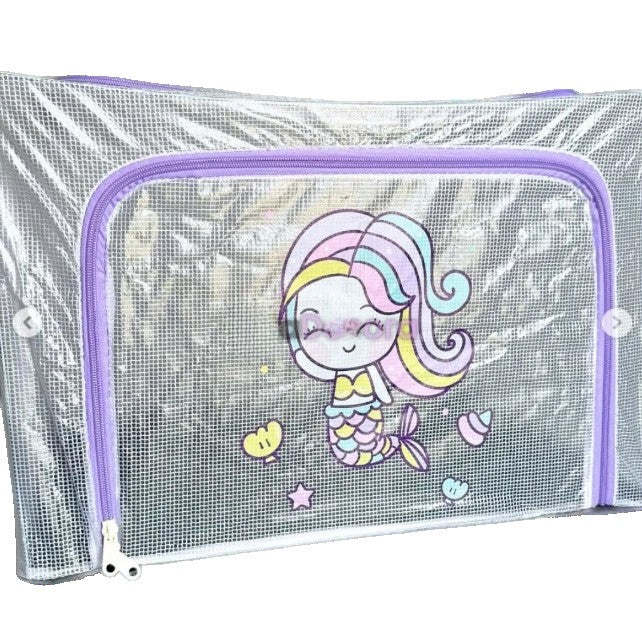 Cutie de Depozitare, Vivimall, pentru Camera Copiilor, 100L, din PVC, Model Sirena, 60 x 42 x 40 cm, Transparent - vivimall.ro
