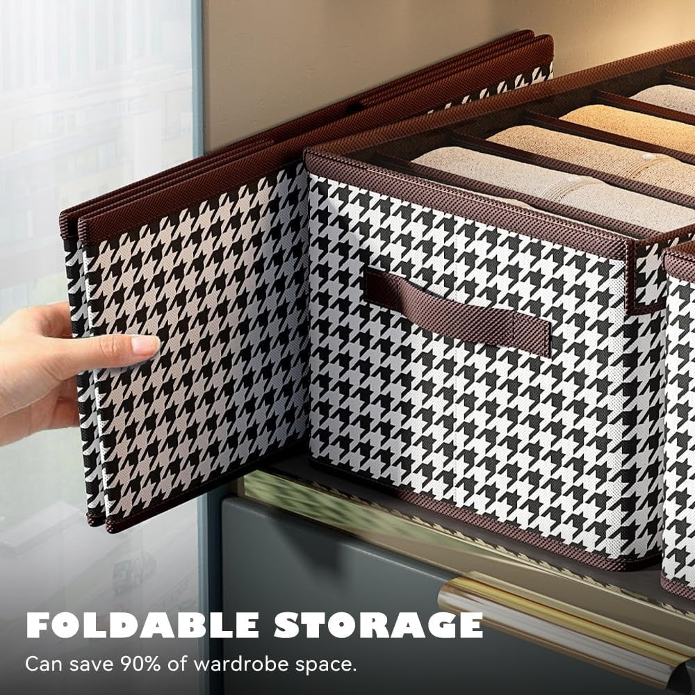 Cutie De Depozitare,  Pentru Haine, Lenjerie, Sosete Si Sutiene, Material Textil, 9 Compartimente, 44x30x20 cm, Culoare Alb-Negru - vivimall.ro