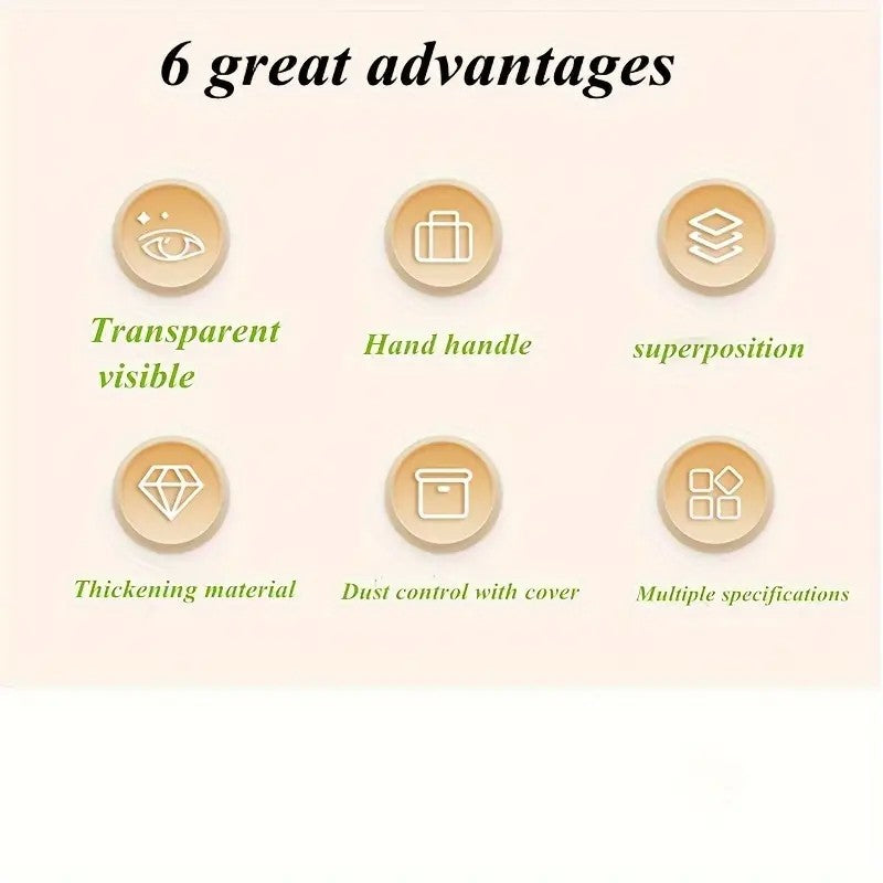 Cutie De Depozitare, Vivimall, Tip Valiza, pentru Alimente, Jucarii, Accesorii, Transparent-Gri, Marime M, 31.5x23x19 cm - vivimall.ro