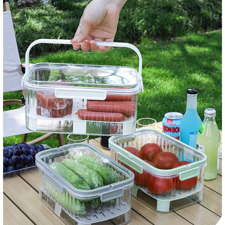 Cutie prânz portabilă cu separator gheață, Gri | FreshBox - vivimall.ro