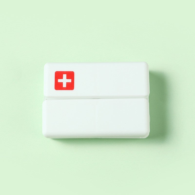 Cutie depozitare medicamente, 7 compartimente sigilate individual, pliabila, portabila, Vivimall, Alb/Rosu - vivimall.ro