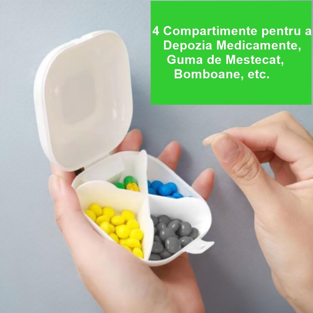 Cutie Medicamente 4 Compartimente | MedSafe - vivimall.ro