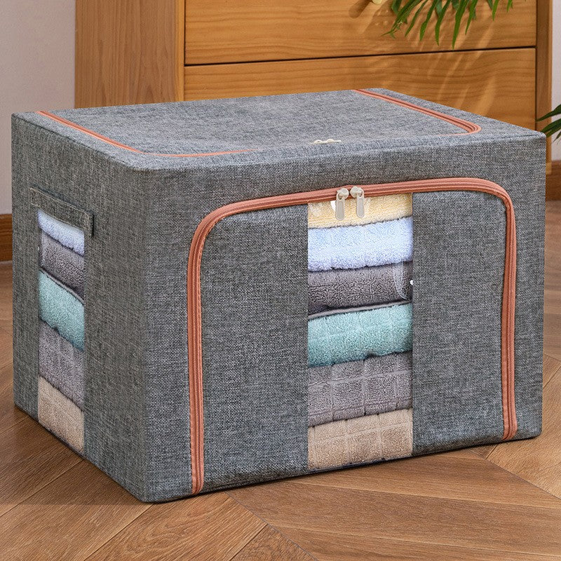 Cutie De Depozitare, Pliabilă, Cu Fermoar, Textil, Cadru Metalic, Suport Bază Stabil, Din Plastic - vivimall.ro