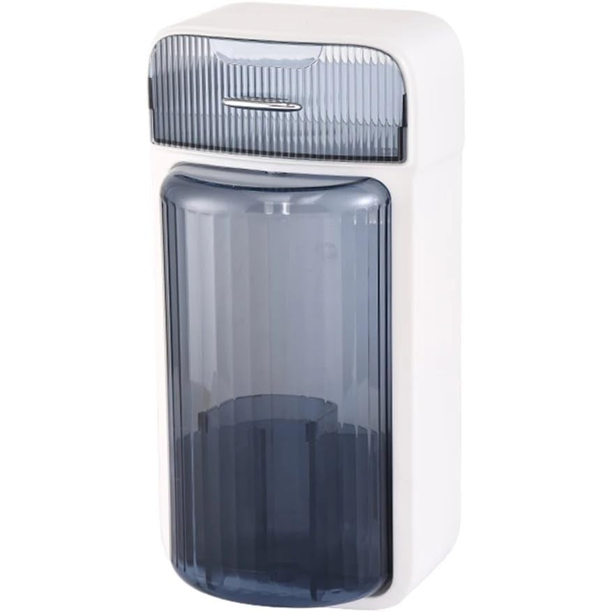 Organizator Baie, Vivimall, 4 Compartimente si 1 Sertar, Rotire 360 Grade, din PP+PET, 27.5 x 16 x 11 cm, Albastru - vivimall.ro