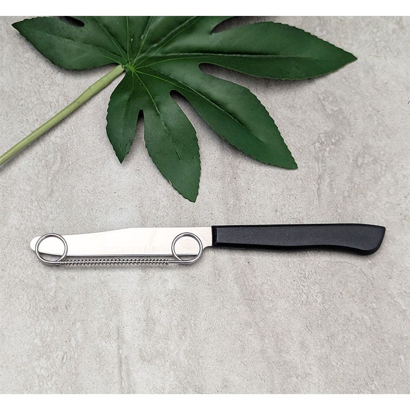 Cutit 2in1, Vivimall, Feliere/Curatare, Grosime Feliere Reglabila, 22 cm, din Otel Inoxidabil, Negru - vivimall.ro