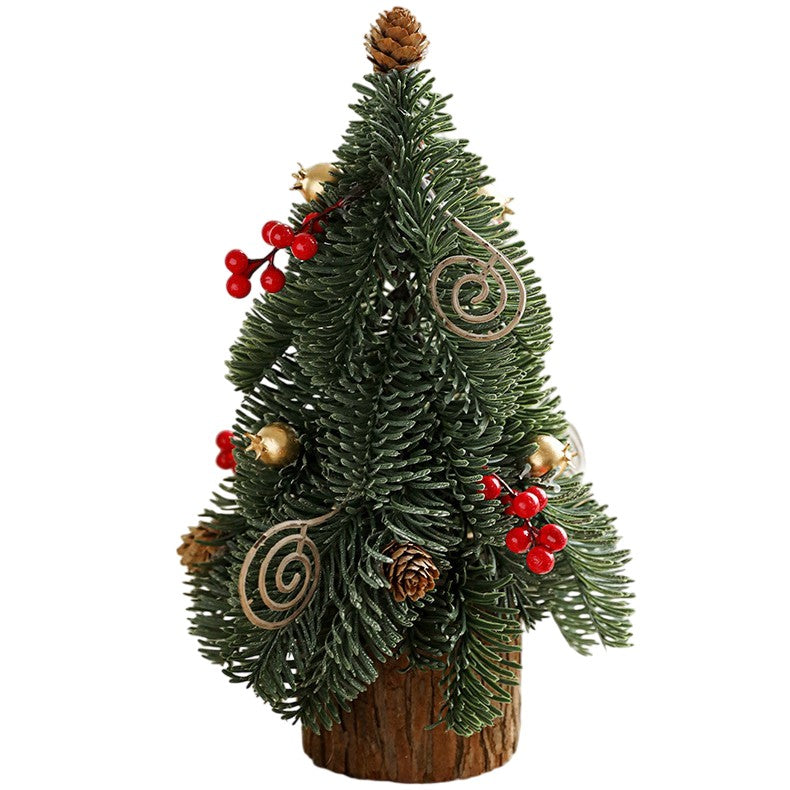 Decoratiune Craciun pentru Masa, Vivimall, Ornament de Decor Model Brad de Craciun de Dimensiuni Mici, pentru Birou si Interior, din Plastic 30 x 15 x 15 cm, Verde - vivimall.ro
