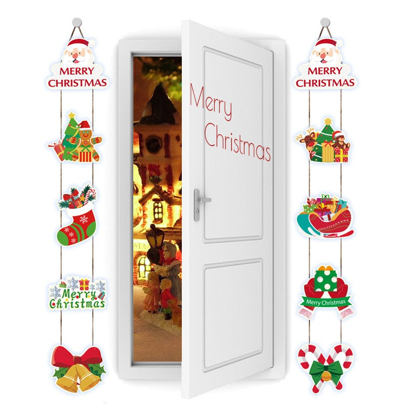 Set 2 Decoratiuni de Craciun, Vivimall, de Agatat, pentru Usa, Sfoara Inclusa, 21 cm/28 cm, din Hartie 350g, Multicolor - vivimall.ro