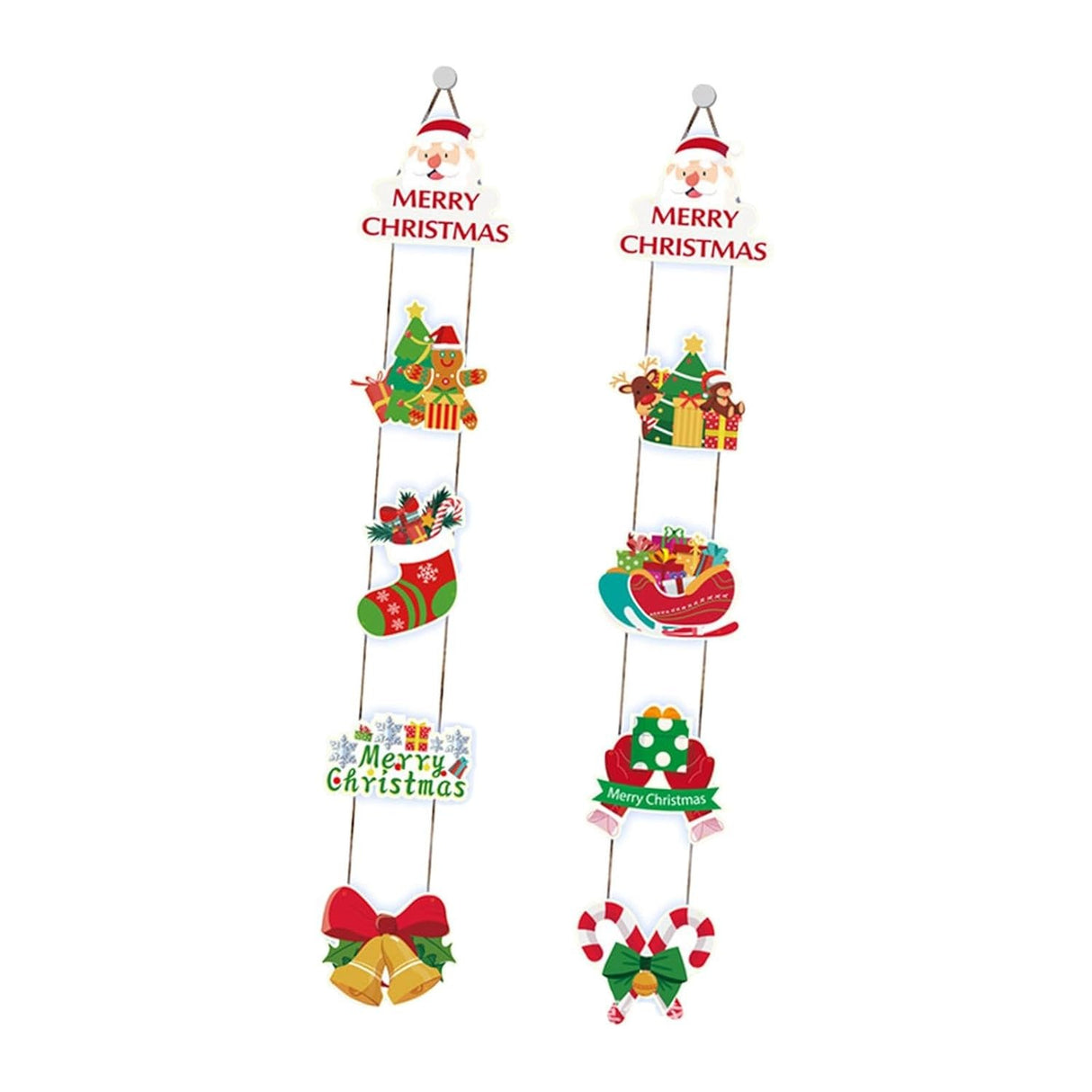 Set 2 Decoratiuni de Craciun, Vivimall, de Agatat, pentru Usa, Sfoara Inclusa, 21 cm/28 cm, din Hartie 350g, Multicolor - vivimall.ro