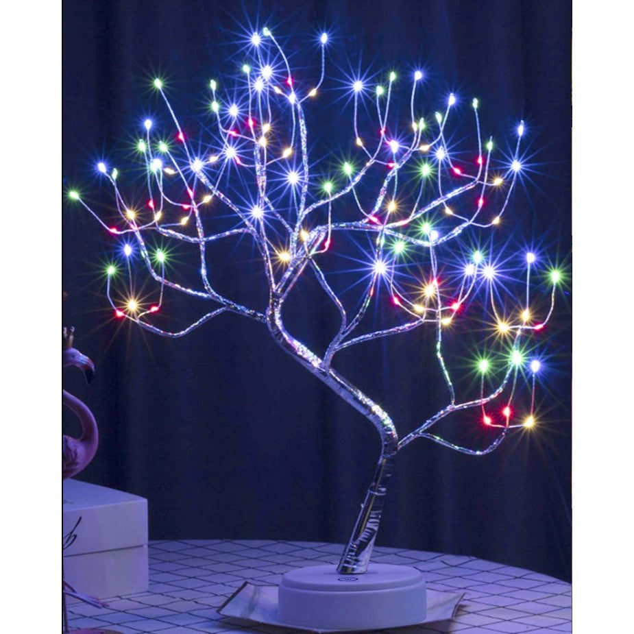 Decoratiune Luminoasa Arbore cu Baterii + USB, 108 LED-uri, multicolor - vivimall.ro