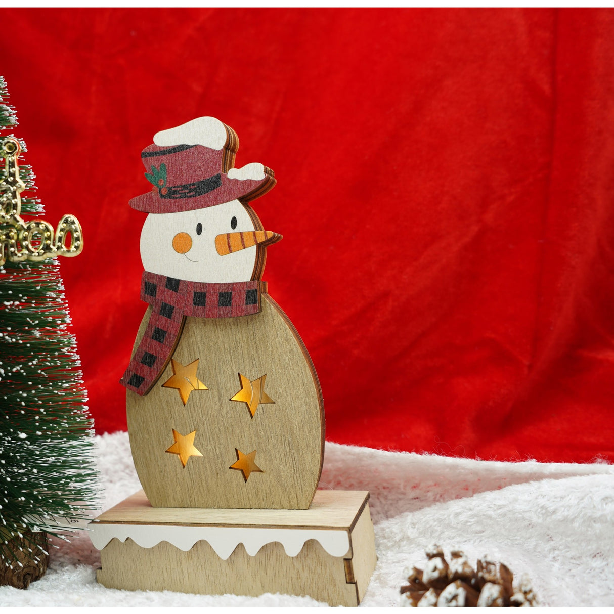 Decoratiune luminoasa, Vivimall, Om de zapada, maro, lungime: 10 cm, latime: 5 cm, inaltime: 19 cm, lemn, interior/exterior - vivimall.ro