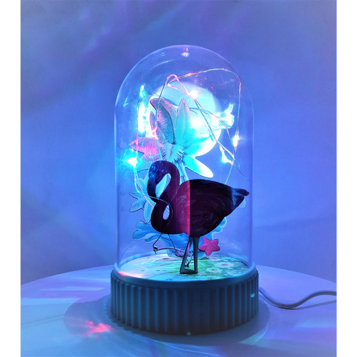 Decoratiune Luminoasa Glob cu USB Model Flamingo 14.5 cm Multicolor - vivimall.ro