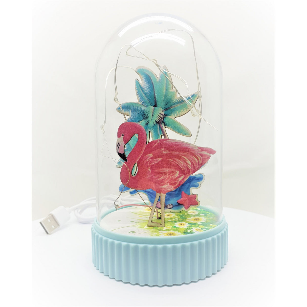 Decoratiune Luminoasa Glob cu USB Model Flamingo 14.5 cm Multicolor - vivimall.ro