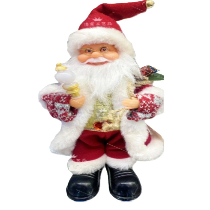 Decoratiune Mos Craciun, Vivimall, Animat, care Canta si Danseaza, Imbracat Festiv, 30 x 10 x 12 cm, Rosu - vivimall.ro