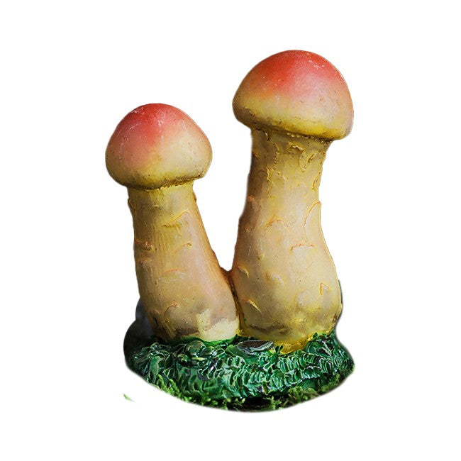 Decoratiune Ornament pentru Ghiveci, Flippy, Decoratiune pentru Gradina, Model 2 Ciuperci Rosii cu Tulpina Galbena, 3 x 4.4 cm, Galben - vivimall.ro