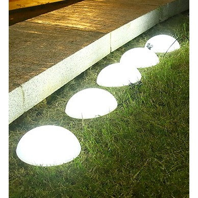 Decoratiune pentru gradina, lampi solare in forma de ciuperca, 5 ciuperci, alb rece - vivimall.ro