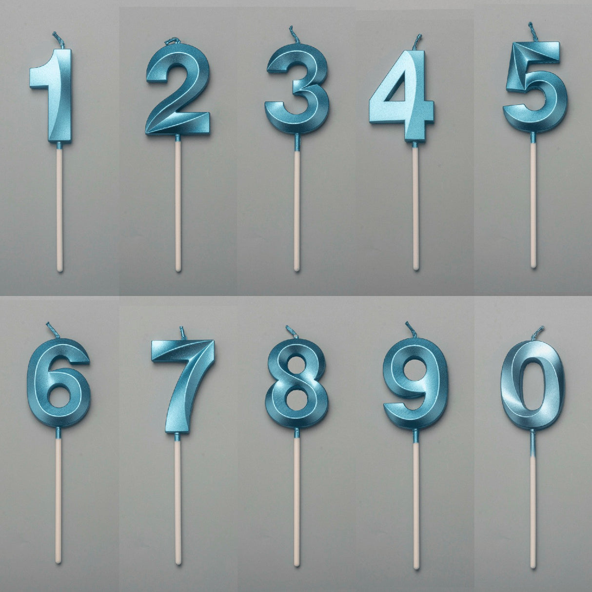 Lumanare Cifra 5, Flippy, Model Diamond, 5 x 3.4 cm, Albastru - vivimall.ro