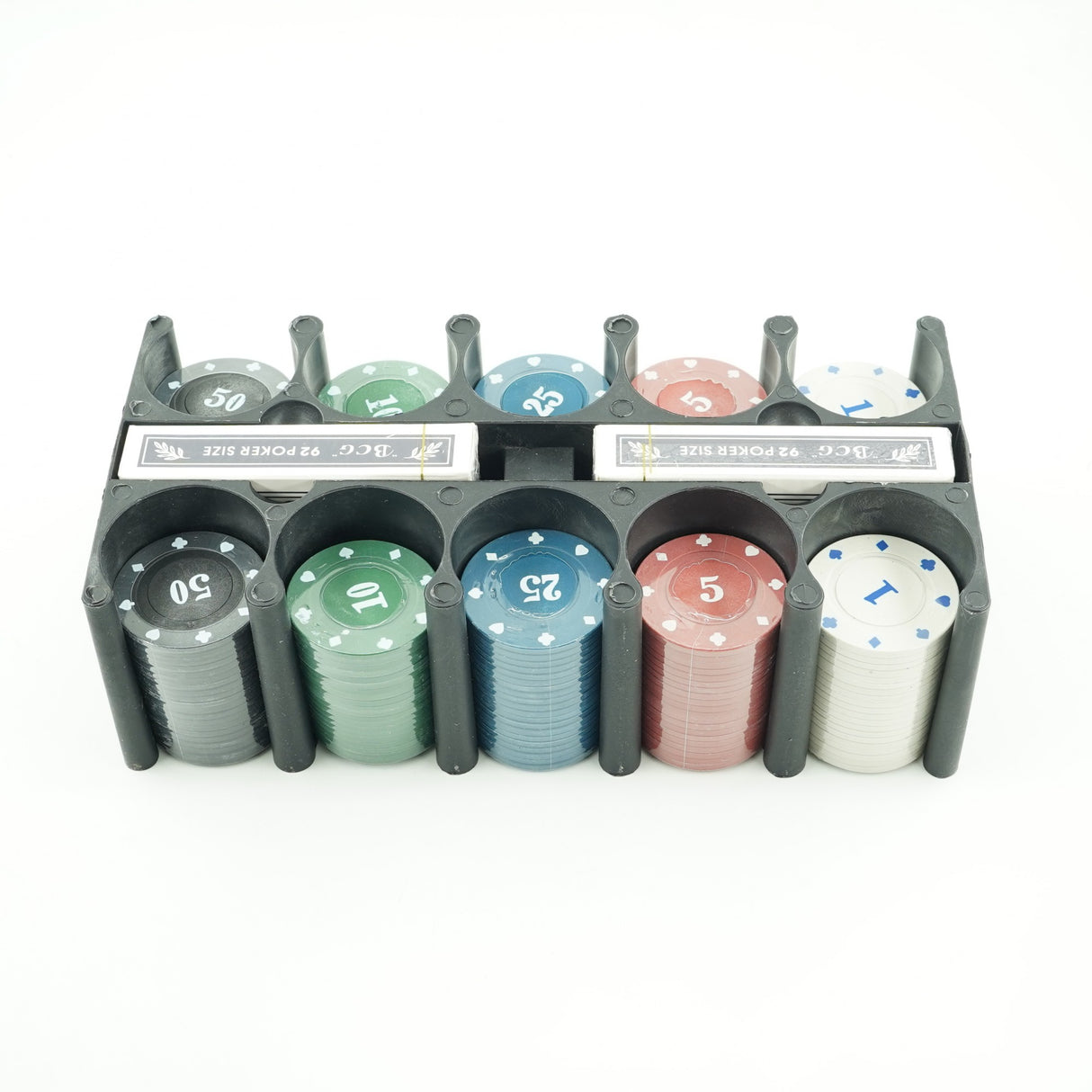 Set de Poker Complex cu 200 de jetoane Vivimall, Include 2 seturi de carti, Texas Hold`em set, portabil, cutie depozitare - vivimall.ro