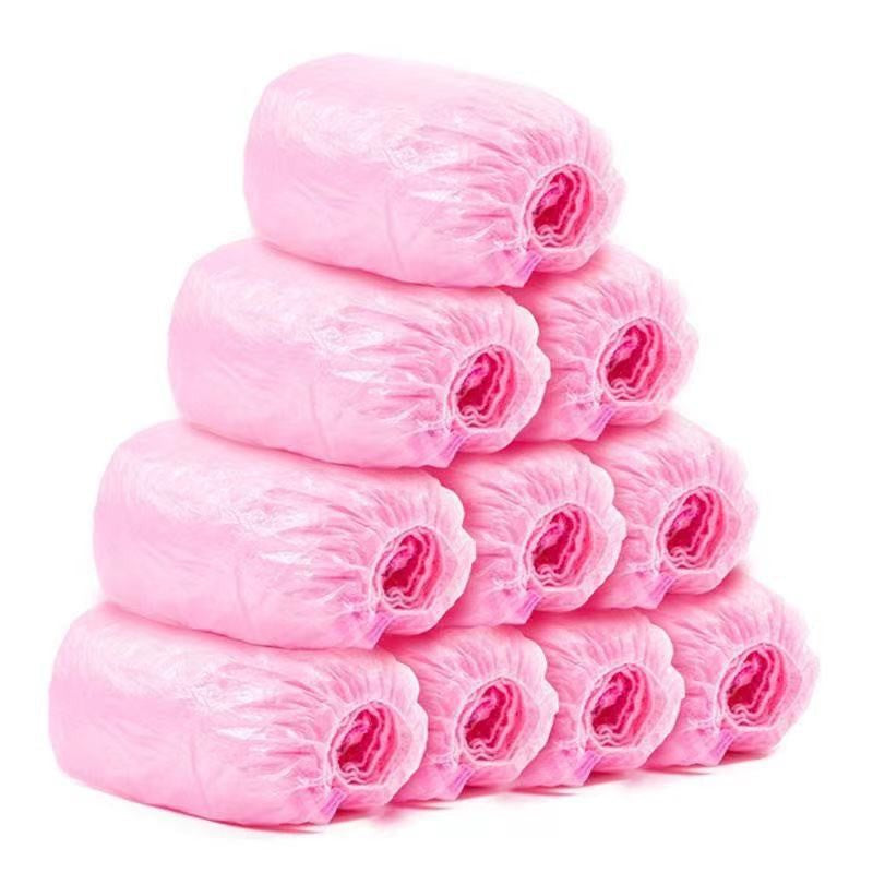 Set 100 Huse De Pantofi Impermeabile De Unica Folosinta, Universale, Roz, Pentru Zile Ploioase - vivimall.ro