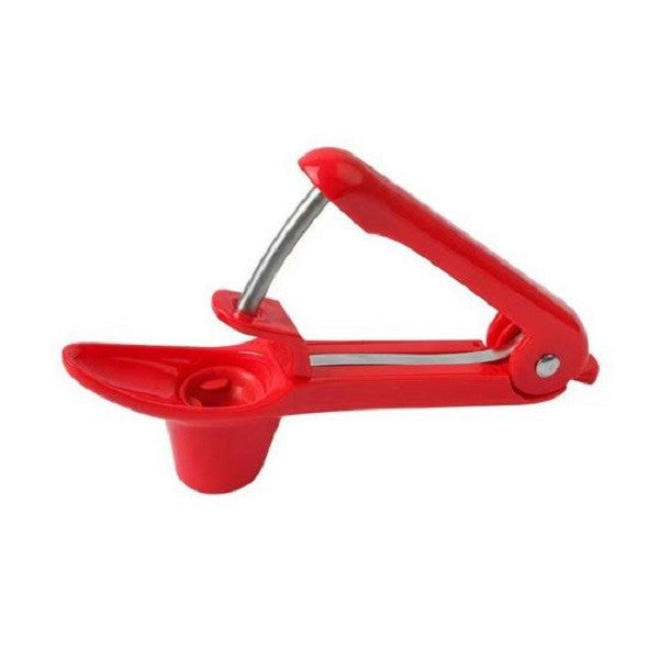 Dispozitiv de Scos Samburi, Vivimall, Manual, cu 1 Gaura, pentru Cirese/Masline, 20.5 x 3.8 x 13 cm, din ABS+Otel Inoxidabil, cu Maner, Rosu - vivimall.ro