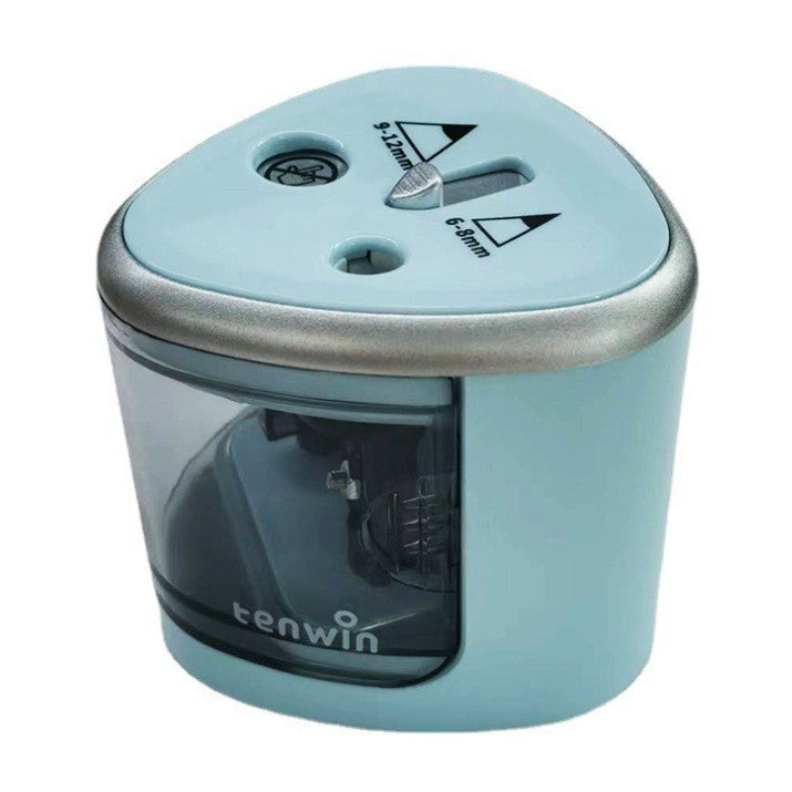 Ascutitoare Electrica cu 2 Gauri, Vivimall, Gri, Baterii 4 x AA (neincluse), 7.5 x 7.5 x 7.5 cm, Albastru - vivimall.ro