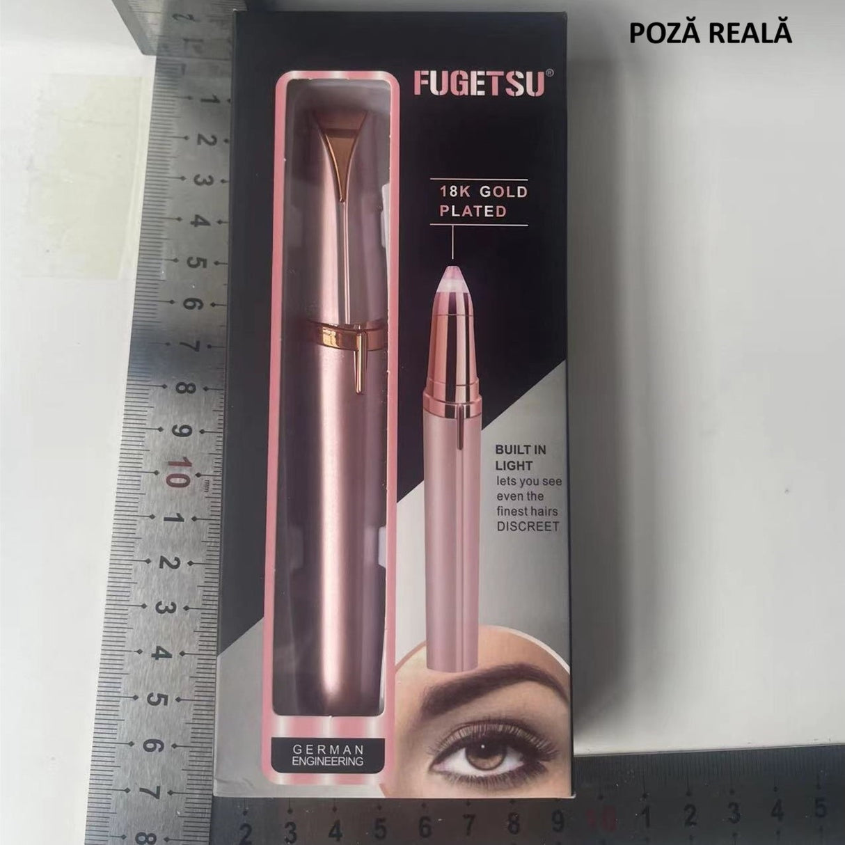 Epilator de Sprancene, Vivimall, Aparat de Tuns Facial sub Forma de Creion, Portabil, Alimentare cu Baterii, 13x1.5cm, Roz - vivimall.ro