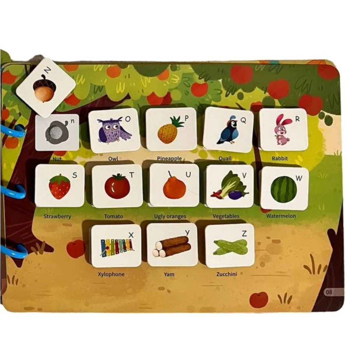 Pagini interactive Busy Book Flippy – animale de fermă și stickere Velcro reutilizabile, detaliu activitate