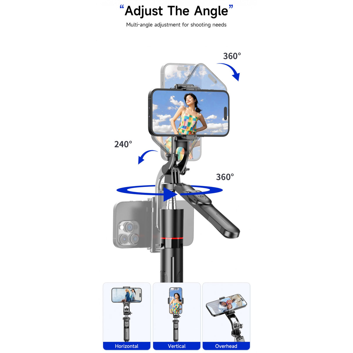 Trepied Selfie Stick, Flippy, Extensibil, Telecomanda Bluetooth Reincarcabila, Pentru Calatorii, Vlog Video si Fotografie, 30,6 x 7,6 x 3,5 cm, Negru - vivimall.ro