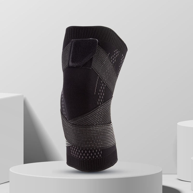 Orteza Elastica pentru Genunchi, Vivimall, Ajustabila cu Bretele Elastice, Banda pentru Compresie, Material Respirabil, Marime M, Culoare Negru - vivimall.ro