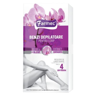 Farmec Szőrtelenítő Gyantacsík testre 14 db, 2 db Szervita Orchidea 8260