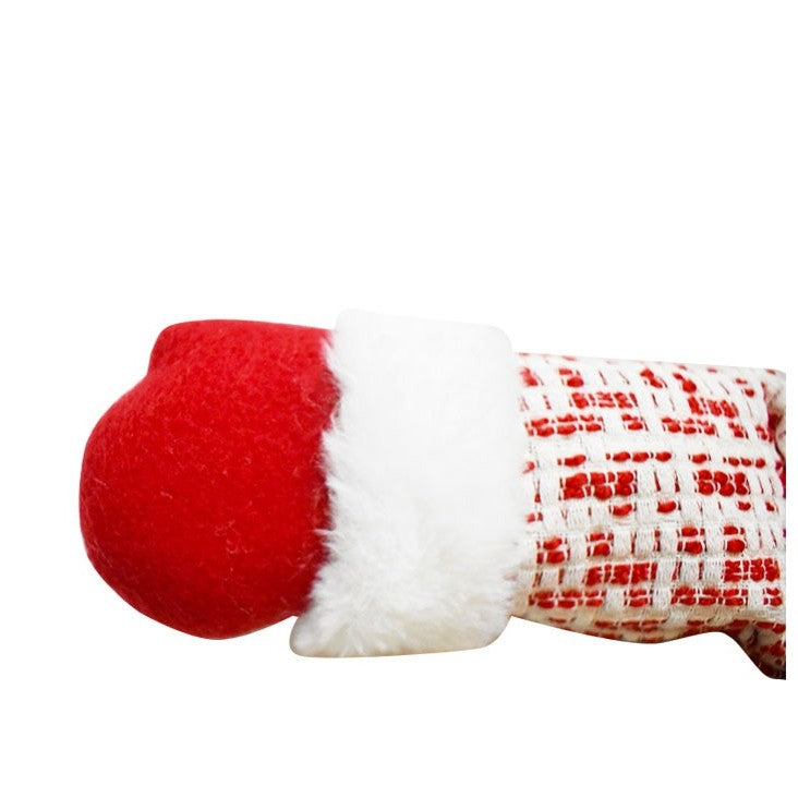 Figurina Decorativa, Pentru Craciun, Vivimall, Ren, Picioare Telescopice, Inaltime Reglabila 42 - 80 cm, cu Haina, Alb/Rosu - vivimall.ro