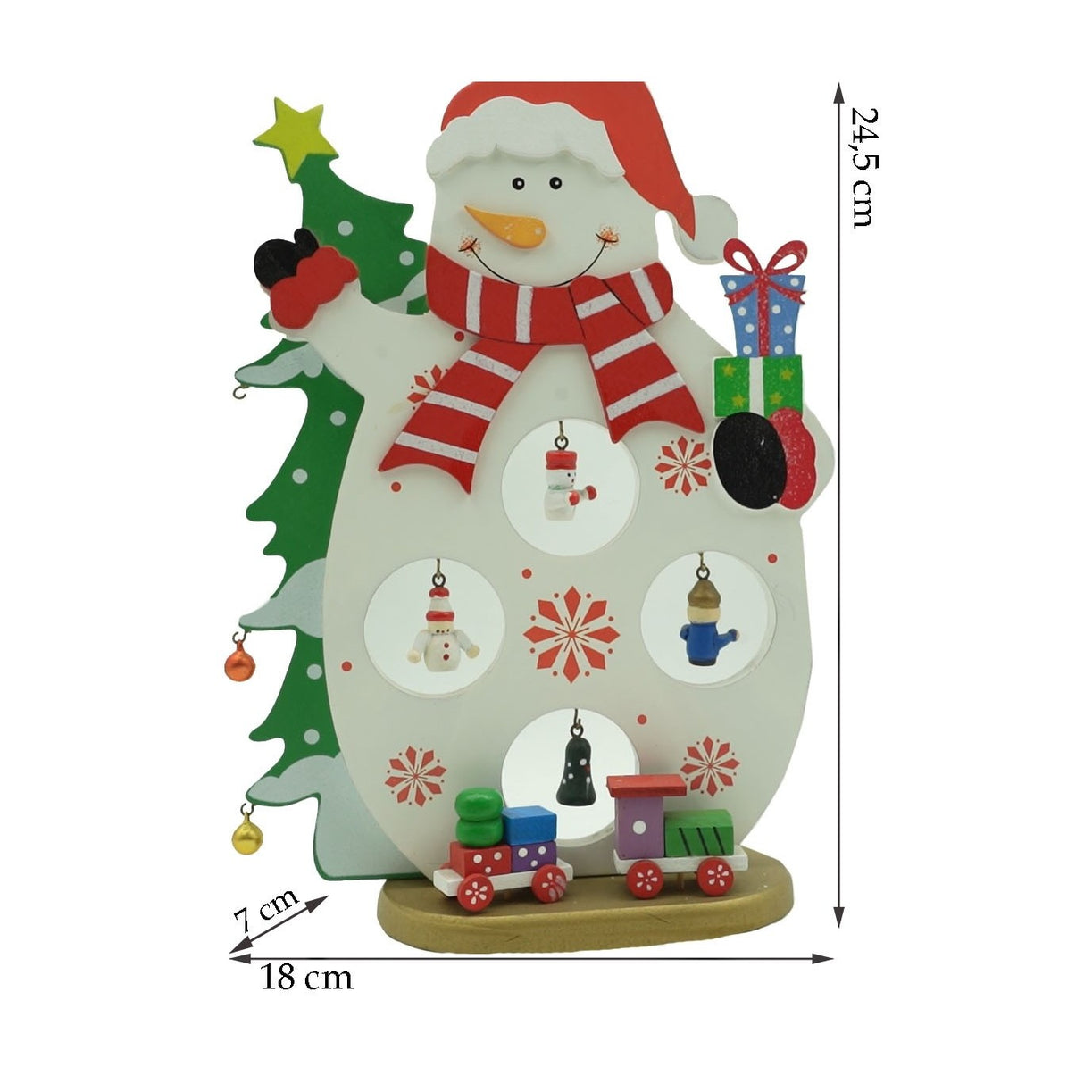 Figurina decorata de Craciun, Om de zapada, Alb, din Lemn, 18 cm x 24.5 cm, Interior, Vivimall - vivimall.ro