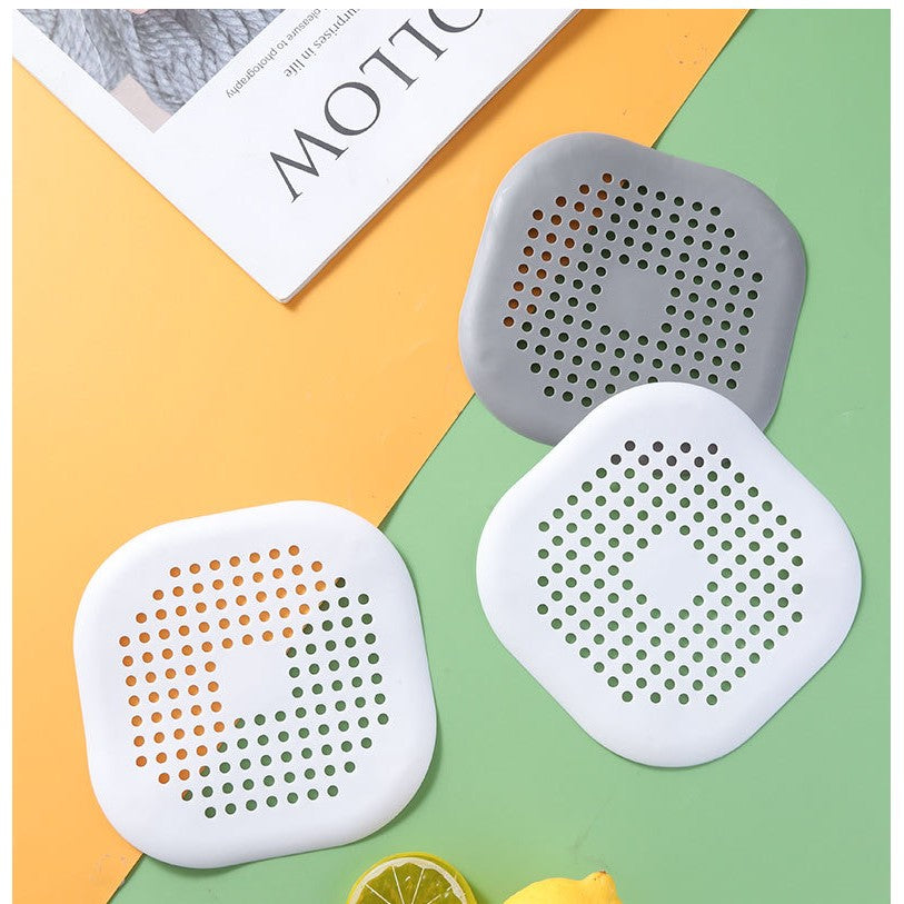 Filtru Chiuveta, Flippy, Anti-infundare, cu Ventuze, 14.5 x 14.5 cm, Flexibil, Alb