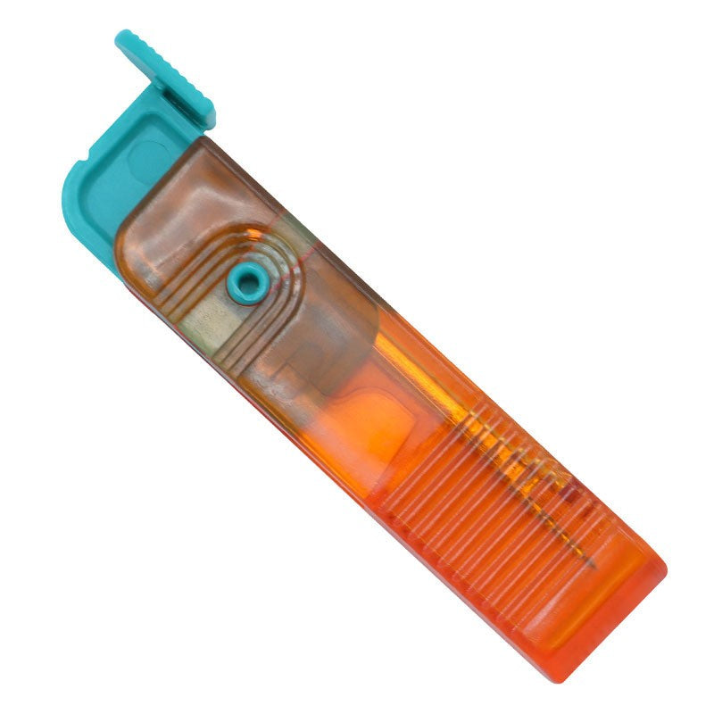 Dispozitiv pentru Descusut, Flippy, Taietor de Etichete, 1.7 x 7 cm, Pliabil, din Plastic, Albastru/Portocaliu