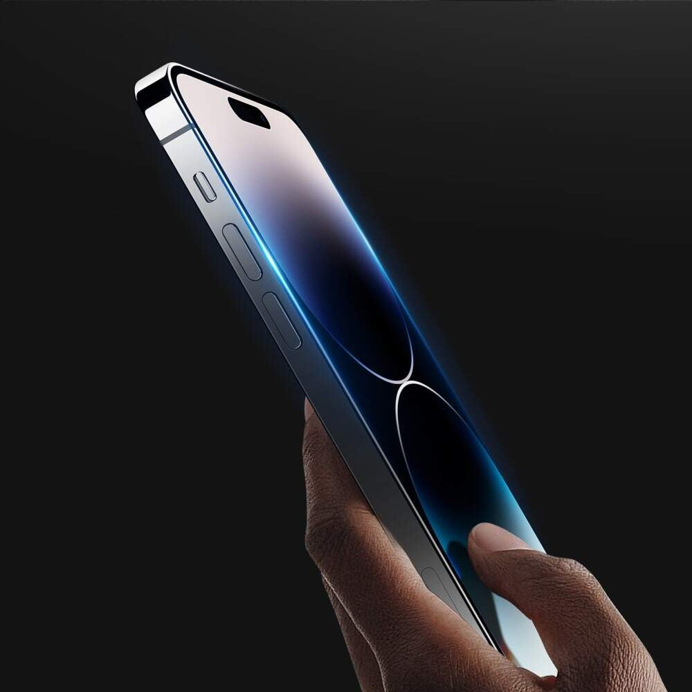 Folie de protectie Ceramica, Flippy, compatibila cu Apple iPhone 15 Pro Max, Transparenta HD, 9H, margini negre - vivimall.ro