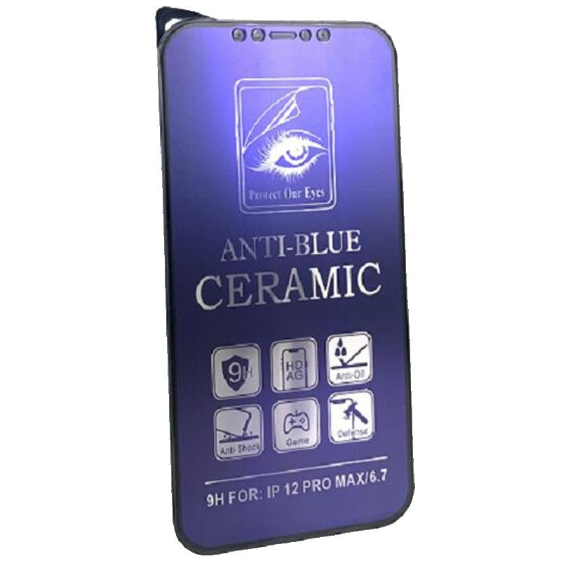 Folie de Protectie, Vivimall, pentru iPhone 15, Ceramic Anti-Blue, 9H, Protectie Ochi, Anti-Soc, Mov - vivimall.ro