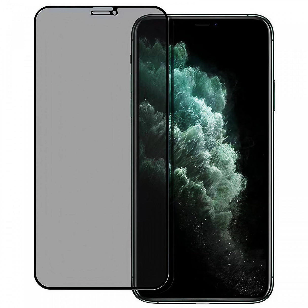 Aplicare folie privacy iPhone 15 Pro Max fără bule, grosime 0,2 mm, vedere laterală