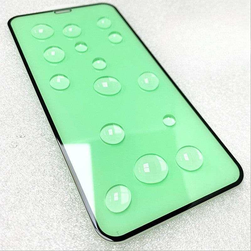 Folie de Sticla Securizata pentru Apple iPhone 15 Plus, Vivimall, Lumina Verde Anti-Blue Ray, Auto-Aplicare, Protectie Completa 9D, Verde - vivimall.ro