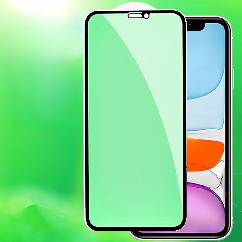 Folie de Sticla Securizata pentru Apple iPhone 15 Plus, Vivimall, Lumina Verde Anti-Blue Ray, Auto-Aplicare, Protectie Completa 9D, Verde - vivimall.ro