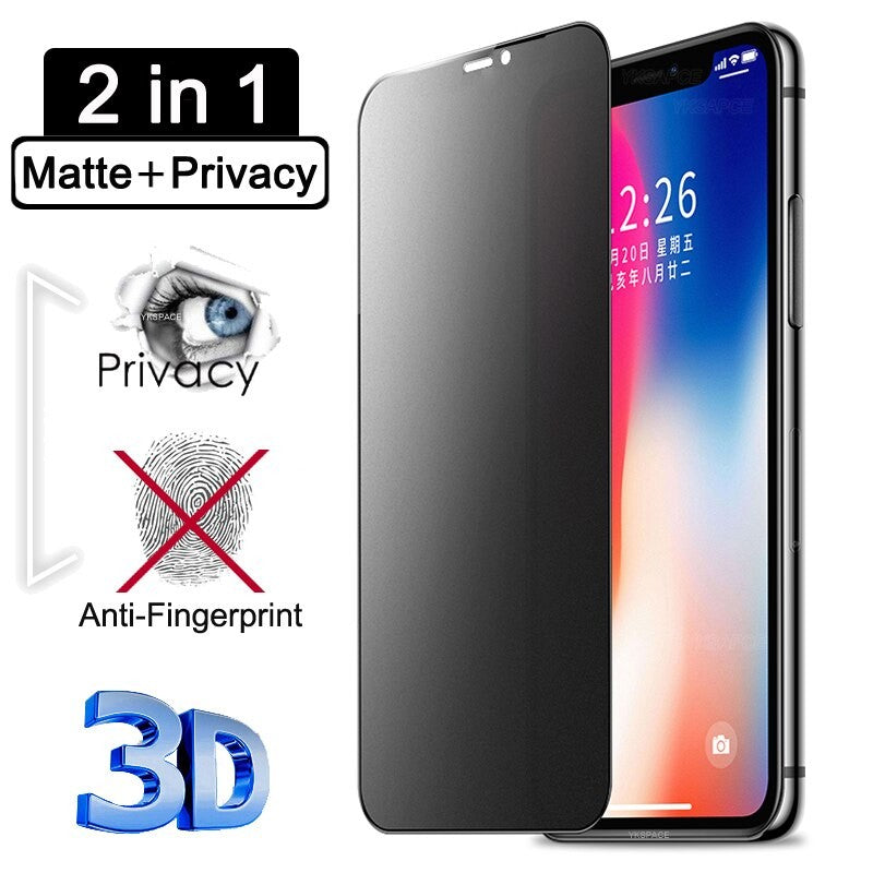 Folie protectie Flippy pentru iPhone 14 Pro, Sticla securizata, temperata, duritate 9H, Privacy Matte 360, Transparenta, Protectie Completa - vivimall.ro